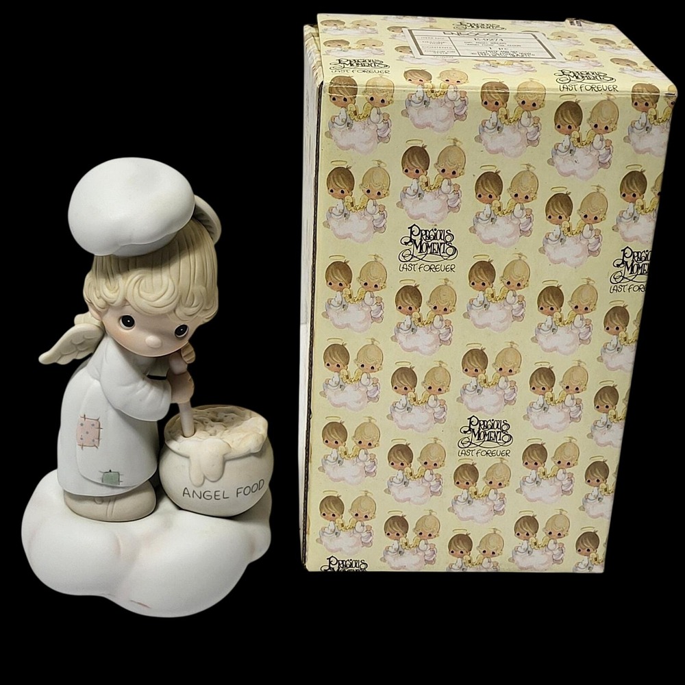 Precious Moments Angel Food Girl Chef Figurine E-9274 Vintage 1982 Enesco Box*